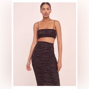 For Love & Lemons All That Glitters Midi Skirt